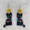 Wholesale Christmas Tree Lights Black Cat Bat Acrylic Earrings