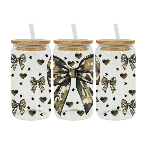 Wholesale Cute Cartoon Bow 16oz Cup UV DTF Wraps