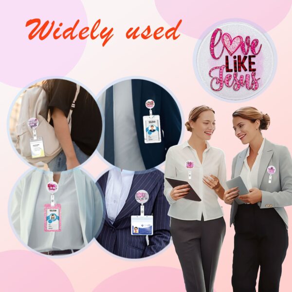 Wholesale Cross-Border New Glitter Acrylic Romantic Valentine's Day Easy-Pull Buckle Love Gift Retractable Badge Reel