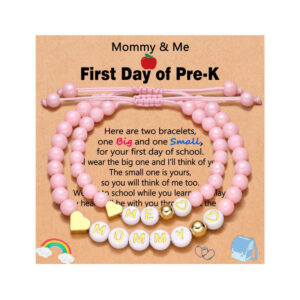 Pink beads+mama+love+pre-k card set