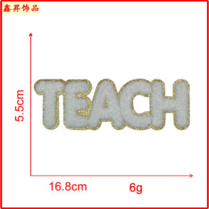 Heated melt glue*white*teach*one-piece letters*height 5.5cm