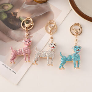 Wholesale Colorful Zodiac Dog Rhinestone Metal Keychain