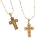 Wholesale Diamond studded cross chain stainless steel necklace