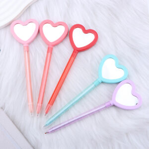 Wholesale Valentine's Day Heart-shaped Handle Mirror Ballpoint Plastic Pen
