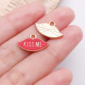 1 red oil dripping lips letter kissme10x17x1mm-0.7g-25202