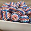 Wholesale 5pcs 20MM Resin Red White Blue Striped Diamond Beads Bubblegum Beads