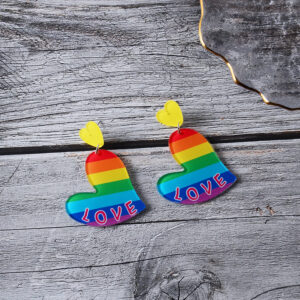 A Pair of Rainbow Love Earrings