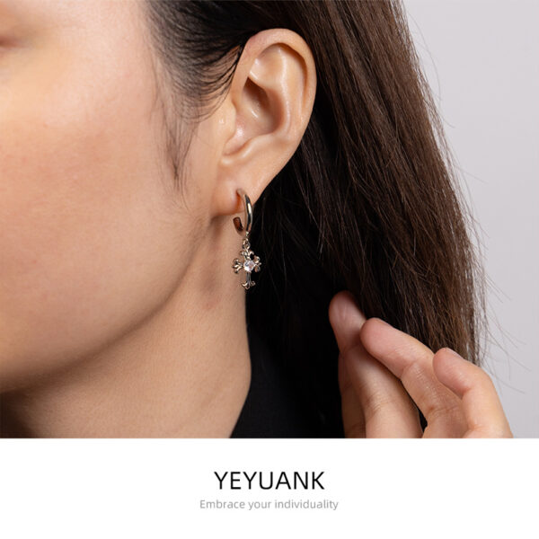 Wholesale Circular Cross Zircon Earrings