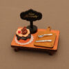 Wholesale Miniature food toy cake tray knife and fork model Doll Accessories