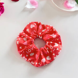 Red heart letter scrunchie - large size 12cm