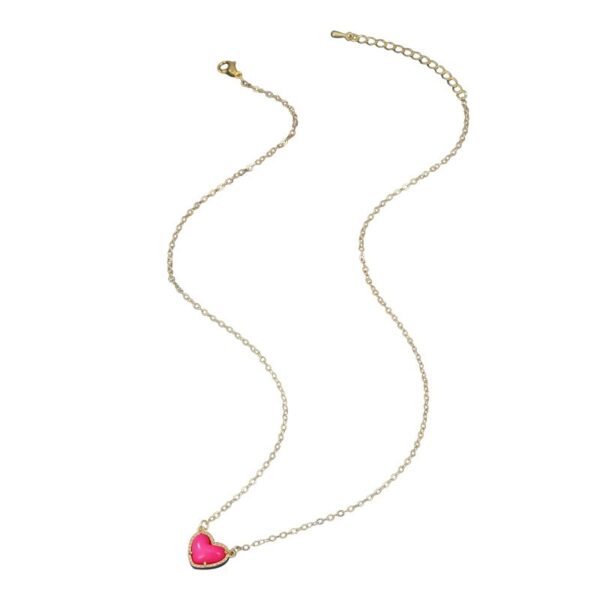 Wholesale Colorful peach heart collarbone necklace