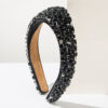 Wholesale Retro Baroque Glass Diamond Crown Wide Edge Headband