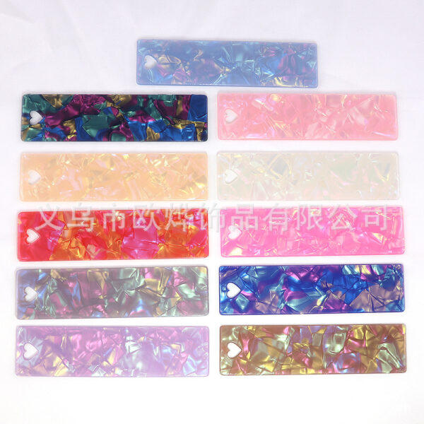 Wholesale Texture acrylic peach heart hanging rope bookmark