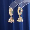 Wholesale Amazon's New Color Treasure Earrings, Fashionable Elephant Earrings, Zircon Inlaid High-End Light Luxury Earrings, Earrings