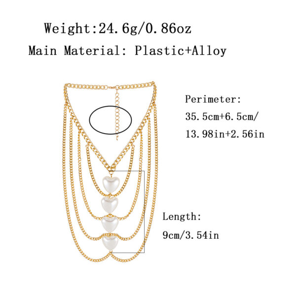 Wholesale Tassel Peach Heart Imitation Pearl Peach Heart Necklace