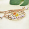 Wholesale Ceramic glass ball dried flower plant woven bracelet