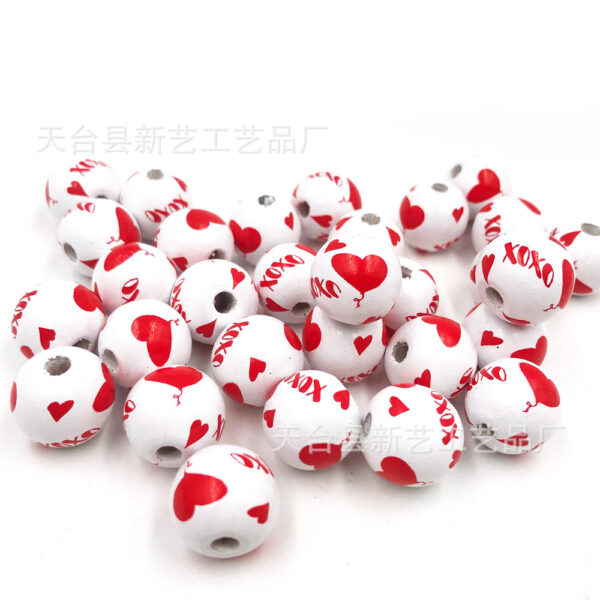 Wholesale Wooden Beads 16mm Lotus Round Beads Valentine's Day