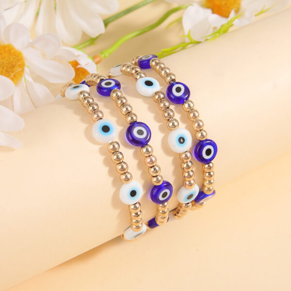 Wholesale Devil's Eye gold beads beaded bracelet