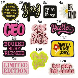 Colorful english text stickers set of 12 pieces
