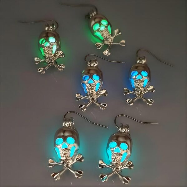 Wholesale Halloween skull luminous skull ghost earrings
