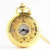 Wholesale Hollow out retro quartz watch flip top large gold pocket watch