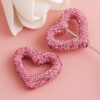 Wholesale Hollow out heart-shaped water drill filled with clay straight hole beads