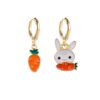 Wholesale Easter Rabbit Carrot Rainbow Asymmetric Earrings