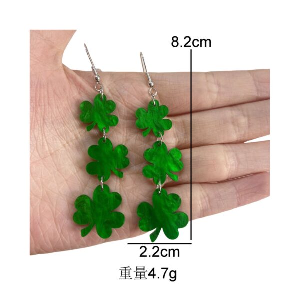 Wholesale clover earrings St. Patrick's day beer festival fashion exaggerated earrings