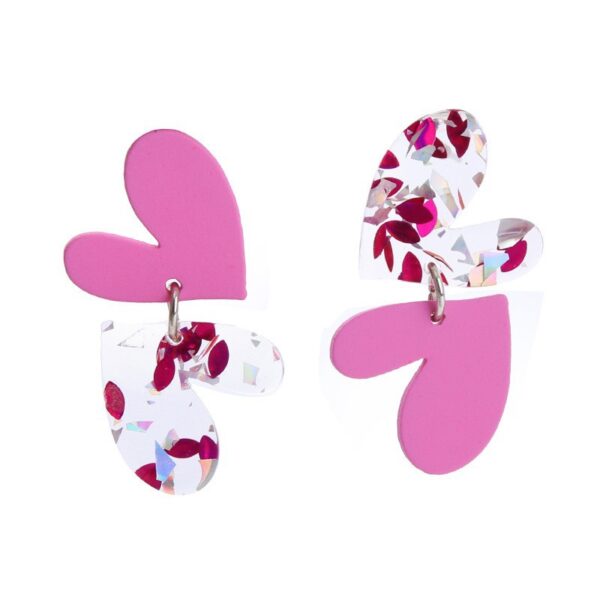 Wholesale Valentine's Day Earrings Heart-Shaped Mirror Acrylic Earring Personalized Earrings