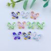 Wholesale 10pcs Hand drawn candy butterfly straight hole acrylic beads