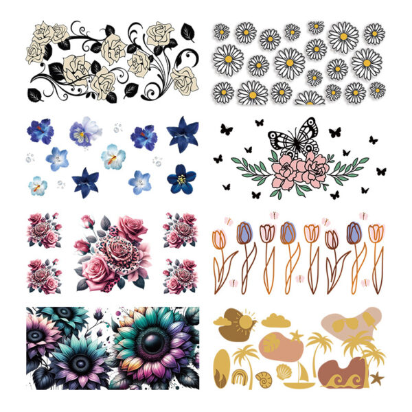 Wholesale Uv Transfer Sticker Glass Cup Crystal Label Crystal Sticker Cross-Border Exclusive for 16oz Glass Cup Special Sticker 23Cmx11Cm