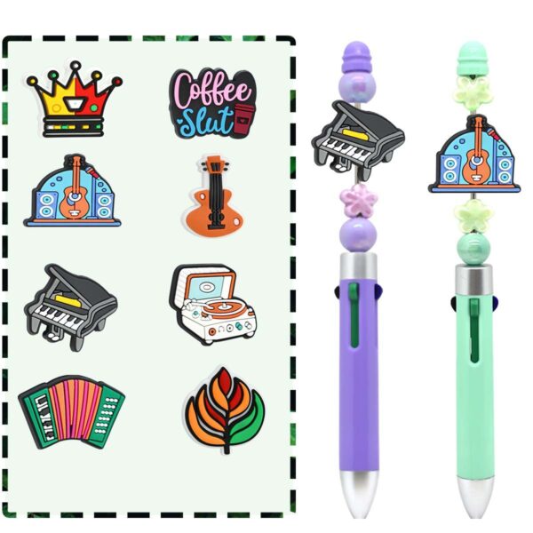 Wholesale Music Series Cartoon Coke PVC Soft Rubber Plastic Focal Beads