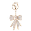 Wholesale Letter D Rhinestone Bow Keychain