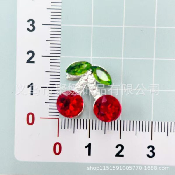 Wholesale Double-sided three-dimensional alloy cherry-shaped rhinestone 3D Crystal Beads