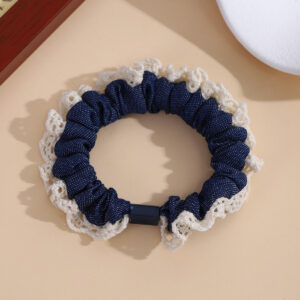 Lace [dark denim hair tie]