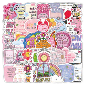 Inspirational quotes aesthetics d-50pcs (laser water broken glass)