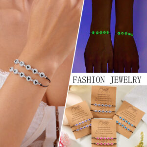 Wholesale Luminous Love Braided Adjustable Bracelet Set