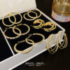 Wholesale Cool Full Diamond Hoop Earrings Exaggerated Large Earrings