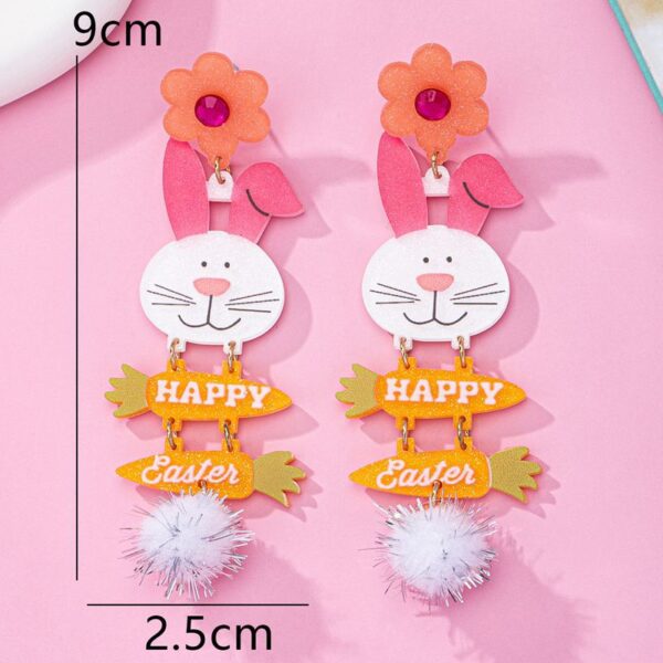 Wholesale Easter Pink Purple Rabbit Easter Egg Acrylic Earrings