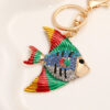 Wholesale Cartoon tropical fish, marine creatures, rhinestones, Metal Keychain