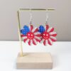 Wholesale Independence Day Flag Red Blue Sunflower Love Earrings