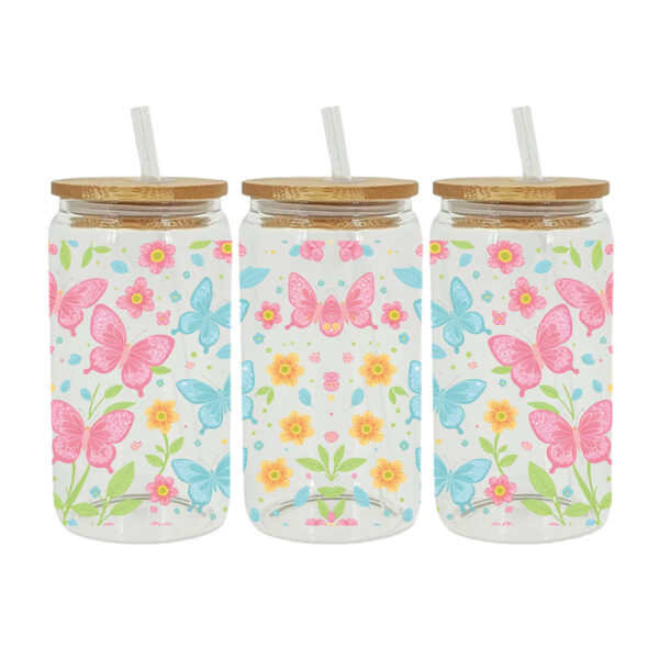 Wholesale Colorful Cartoon Butterfly 16oz Cup UV DTF Wraps