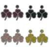 Wholesale St. Patrick's Day studded clover earrings