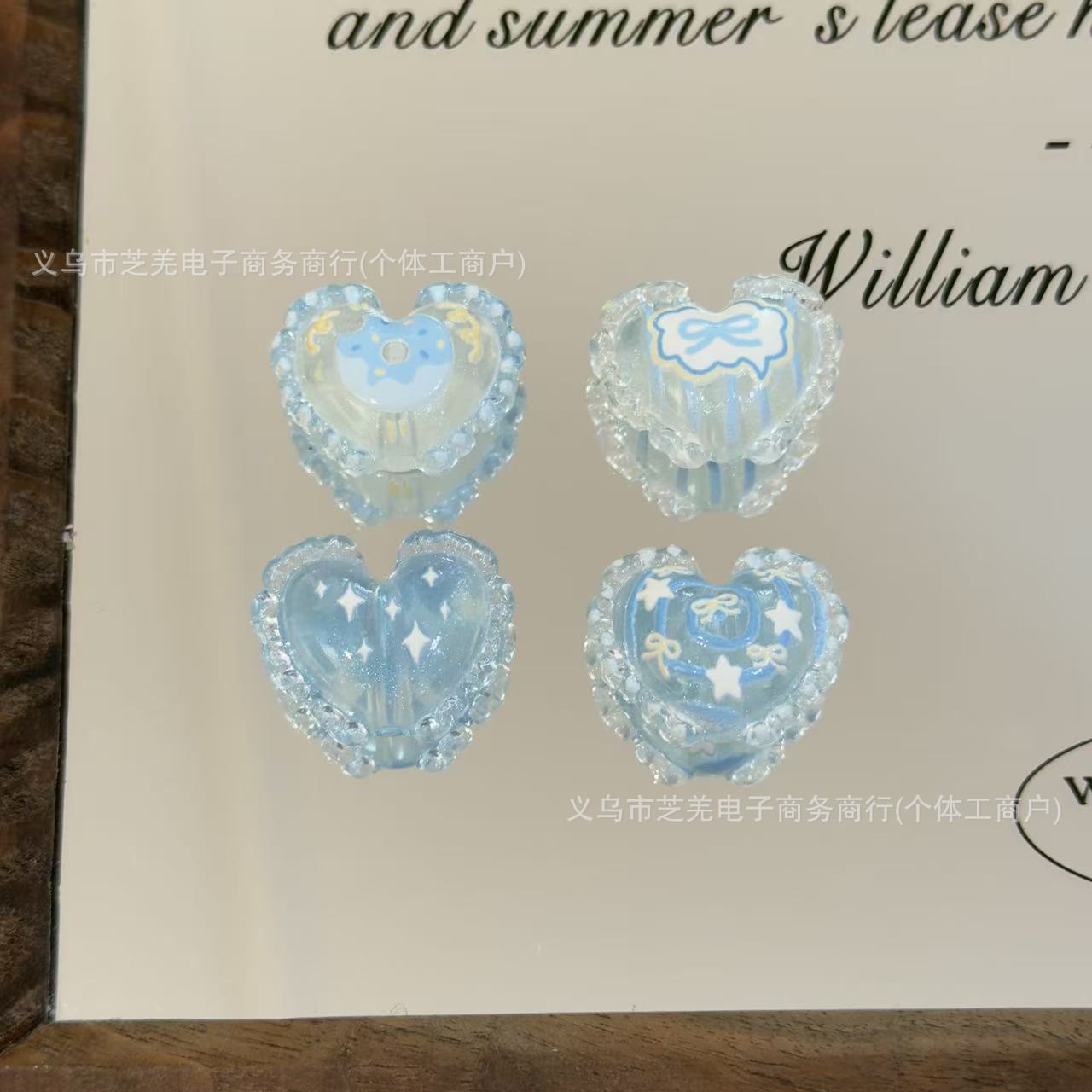 Wholesale Butterfly Knot Doughnut Love Relief Acrylic Beads