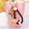 Wholesale Gold studded diamond unicorn metal keychain