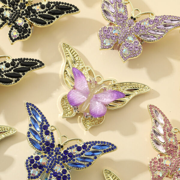 Wholesale 10pcs Alloy Spot Drill Butterfly Beads Bulk Beaded Jewelry Accessories