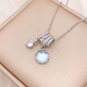 Xl4571 aurora round necklace silver
