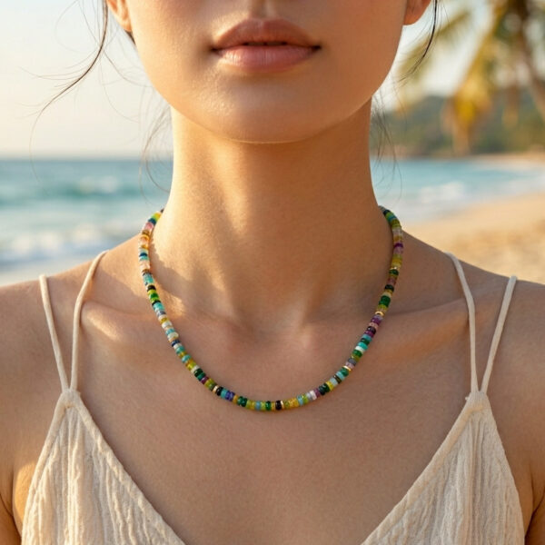 O1CN01BmUKrr1LOs3RiD8el_2218486551290-0-cib Wholesale Jewelry Set Colorful Dopamine Bohemian Style Beaded Tiger Eye Stone Bracelet Natural Stone Necklace