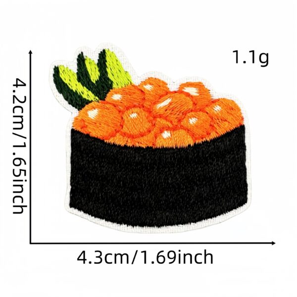 Wholesale Cartoon salmon sushi embroidery DIY Patches