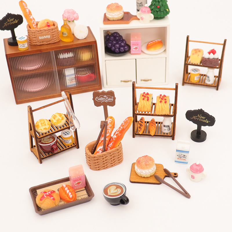 Wholesale Miniature food toy simulation bread tray kitchen prop Doll Aessories
